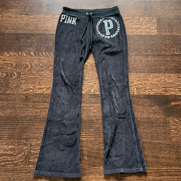 PINK Victoria's Secret Pants - (Pink) Black Sweatpants